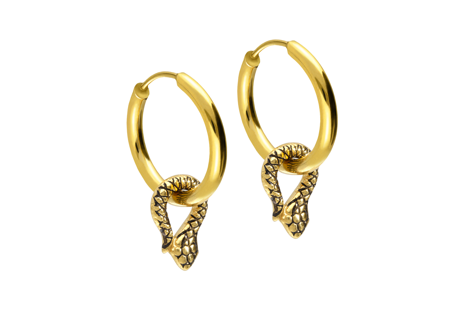 Chirurgenstahl Ohrclicker Creolen SCHLANGE von Piercingline